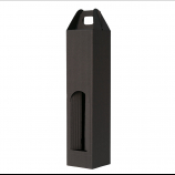 Pudełka Kartonowe na 1 butelkę WINA z uchwytem i oknem, 77/77/335 mm, 4-warstwowy czarny prążkowany, 112 4W